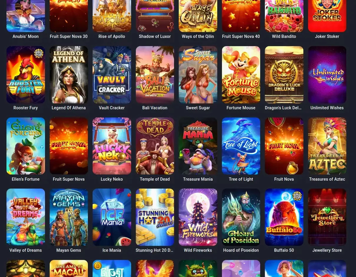 Betandreas игровой интерфейс